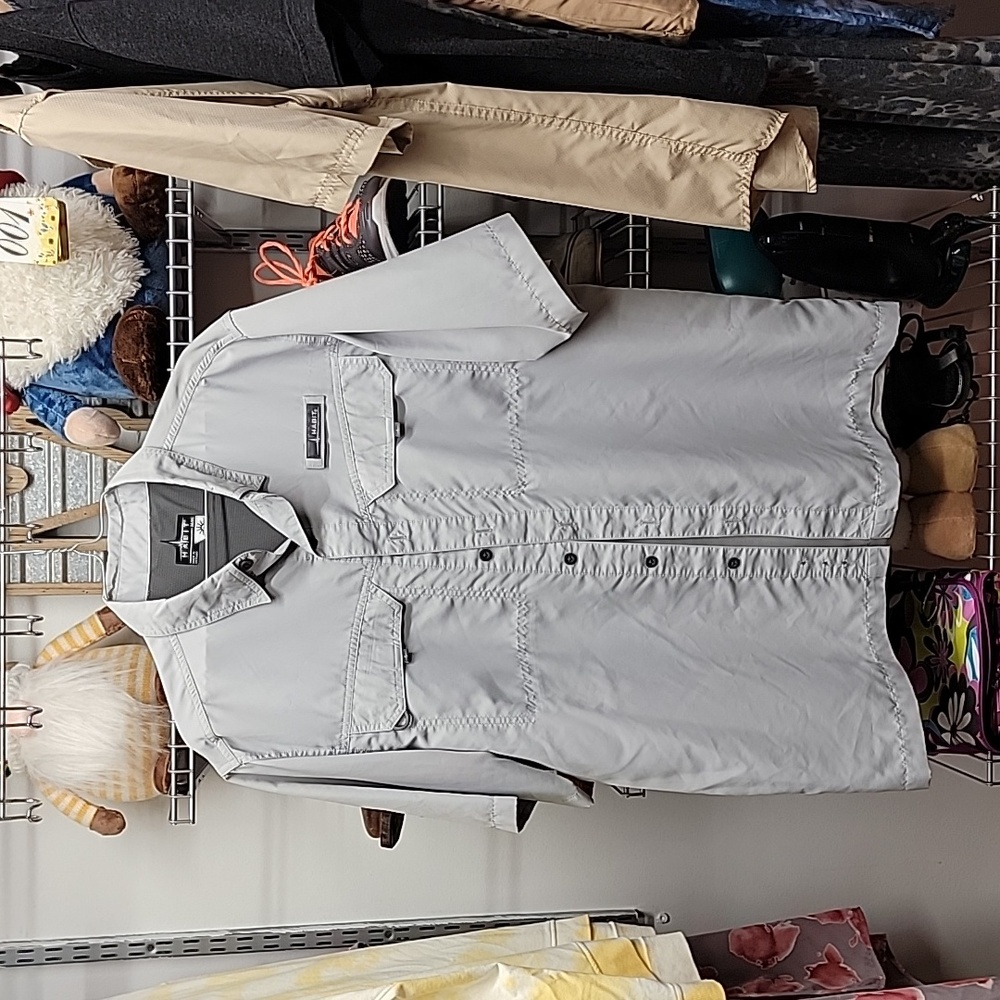 Habitat short sleeve button up tan